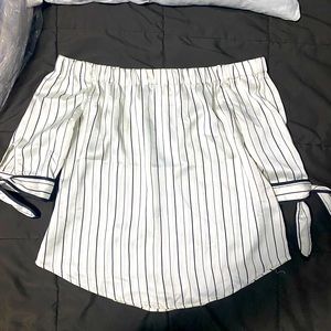 Off shoulder silk shirt